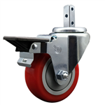 3-1/2" Polyurethane Caster with Square Stem and Brake