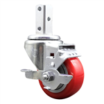 3-1/2" Polyurethane Caster with Square Stem and Brake