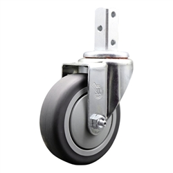 3/4 inch square stem swivel casters with 4 inch thermoplastic rubber tread wheel