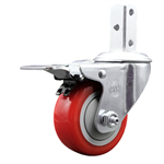 3-1/2" Polyurethane Caster with Square Stem and Brake