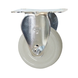 Stainless Steel Rigid Caster with White Nylon Wheel