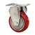 3-1/2" Stainless Steel Rigid Caster with Red Polyurethane Tread