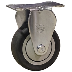 3-1/2" Stainless Steel Rigid Caster with Thermoplastic Rubber Wheel