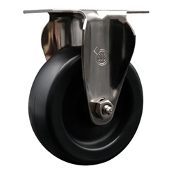 Service Caster #20 Series stainless steel rigid casters with 4 inch polyolefin wheel.