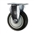 4" Stainless Steel Rigid Caster with Black Polyurethane Tread