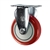 4" Stainless Steel Rigid Caster with Red Polyurethane Tread