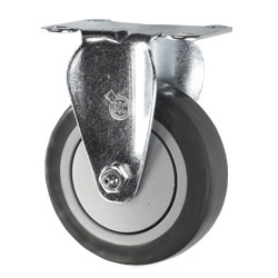 4" Stainless Steel Rigid Caster with Thermoplastic Rubber Tread Wheel