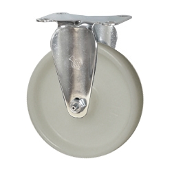 5 Inch Stainless Steel Rigid Caster with White Nylon Wheel