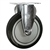 5" Stainless Steel Rigid Caster with Black Polyurethane Tread