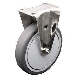 Stainless steel rigid casters with 6 inch thermoplastic rubber tread wheel