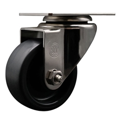 Service Caster #20 Series stainless steel swivel casters with 3 inch polyolefin wheel.