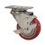 3" Stainless Steel Swivel Caster with Red Polyurethane Tread and top lock brake