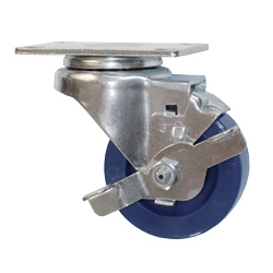 3" Stainless Steel Swivel Caster with Brake and Polyurethane Wheel