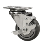 3" Stainless Steel Swivel Caster with Thermoplastic Rubber Tread Wheel and Brake