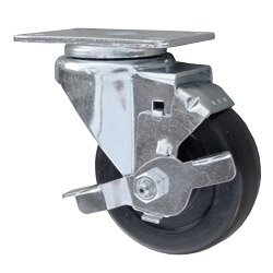 3-1/2 Inch Stainless Steel Swivel Caster with Hard Rubber Wheel and brake