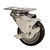 3-1/2" Stainless Steel Swivel Caster with Black Polyurethane Tread and top lock brake