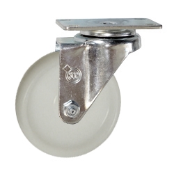 4 Inch Stainless Steel Swivel Caster with White Nylon Wheel