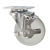 4 Inch Stainless Steel Swivel Caster with White Nylon Wheel and Brake