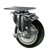 4" Stainless Steel Swivel Caster with Black Polyurethane Tread and top lock brake