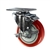4" Stainless Steel Swivel Caster with Red Polyurethane Tread and top lock brake