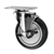 5" Stainless Steel Swivel Caster with Black Polyurethane Tread and top lock brake