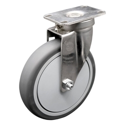 Stainless steel swivel casters with 6 inch thermoplastic rubber tread wheel