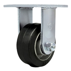 Service Caster #30 Series stainless steel rigid casters with 4 inch moldon rubber tread on aluminum core wheel provide a washable caster solution.