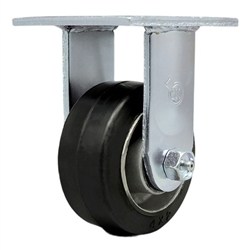 Service Caster #30 Series stainless steel rigid casters with 4 inch moldon rubber tread on aluminum core wheel provide a washable caster solution.