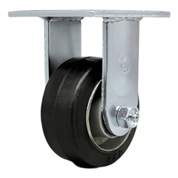 Service Caster #30 Series stainless steel rigid casters with 4 inch moldon rubber tread on aluminum core wheel provide a washable caster solution.