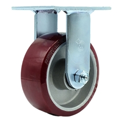 Service Caster #30 Series stainless steel rigid casters with 5 inch non-marking polyurethane tread on aluminum core wheel provide a washable caster solution.