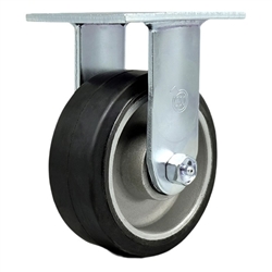 Service Caster #30 Series stainless steel rigid casters with 5 inch moldon rubber tread on aluminum core wheel provide a washable caster solution.