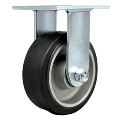 Service Caster #30 Series stainless steel rigid casters with 5 inch moldon rubber tread on aluminum core wheel provide a washable caster solution.