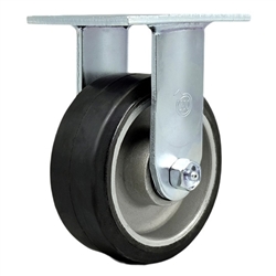 Service Caster #30 Series stainless steel rigid casters with 5 inch moldon rubber tread on aluminum core wheel provide a washable caster solution.