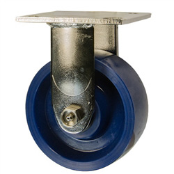 5 Inch Stainless Steel Rigid Caster - Solid Polyurethane Wheel