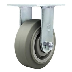 Service Caster #30 Series stainless steel rigid casters with 5 inch non-marking thermoplastic rubber tread (flat face) on polyolefin core wheel provide a washable caster solution.