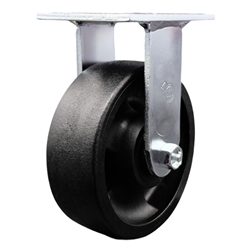 Service Caster #30 Series stainless steel rigid casters with 6 inch glass filled nylon wheel provide a washable caster solution.