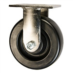 6 Inch Stainless Steel Rigid Caster - Polyolefin Wheel
