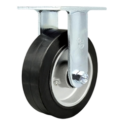 Service Caster #30 Series stainless steel rigid casters with 6 inch moldon rubber tread on aluminum core wheel provide a washable caster solution.