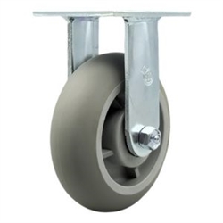 Service Caster #30 Series stainless steel rigid casters with 6 inch non-marking thermoplastic rubber tread (donut face) on polyolefin core wheel provide a washable caster solution.