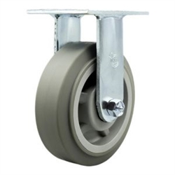 Service Caster #30 Series stainless steel rigid casters with 6 inch non-marking thermoplastic rubber tread (flat face) on polyolefin core wheel provide a washable caster solution.