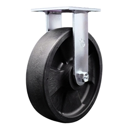 Service Caster Series #30 stainless steel rigid caster with 8 inch durable glass filled nylon wheels.