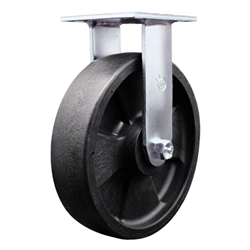 Service Caster #30 Series stainless steel rigid casters with 8 inch glass filled nylon wheel provide a washable caster solution.