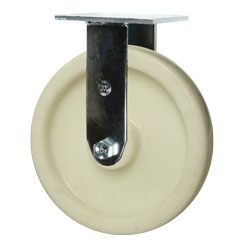 8 Inch Stainless Steel Rigid Caster - Nylon Wheel