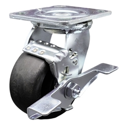 Service Caster #30 Series stainless steel swivel casters with 4 inch glass filled nylon wheel and brake provide a washable caster solution.