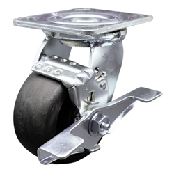 Service Caster #30 Series stainless steel swivel casters with 4 inch glass filled nylon wheel and brake provide a washable caster solution.