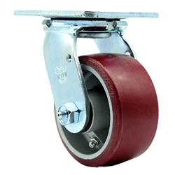 Service Caster #30 Series stainless steel swivel casters with 4 inch non-marking polyurethane tread on aluminum core wheel provide a washable caster solution.
