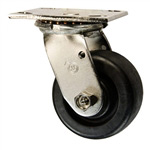 4 Inch Stainless Steel Swivel Caster - Polyolefin Wheel
