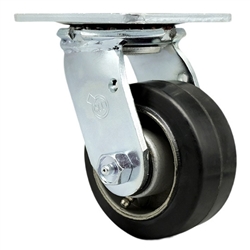 Service Caster #30 Series stainless steel swivel casters with 4 inch moldon rubber tread on aluminum core wheel provide a washable caster solution.