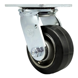 Service Caster #30 Series stainless steel swivel casters with 4 inch moldon rubber tread on aluminum core wheel provide a washable caster solution.