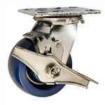 4 Inch Stainless Steel Swivel Caster - Solid Polyurethane Wheel